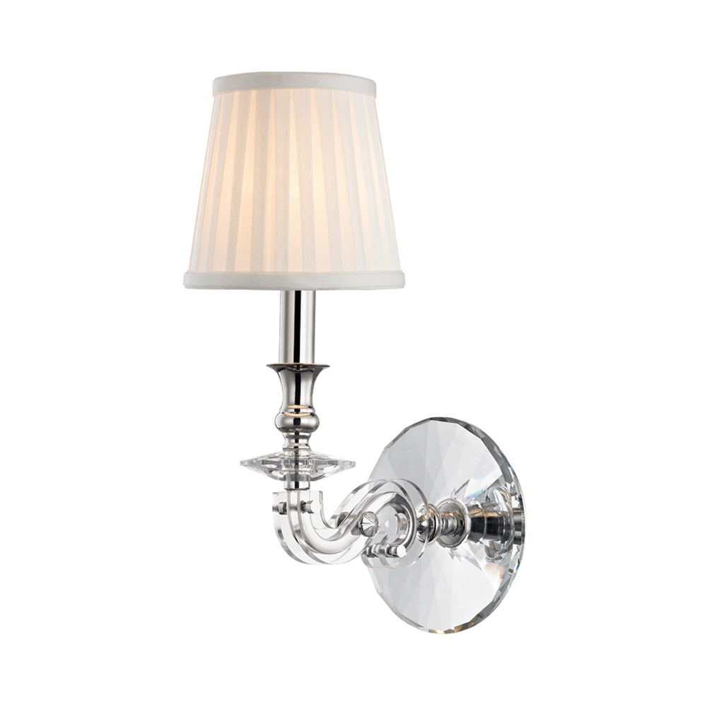 Lapeer Wall Light in Polished Nickel.