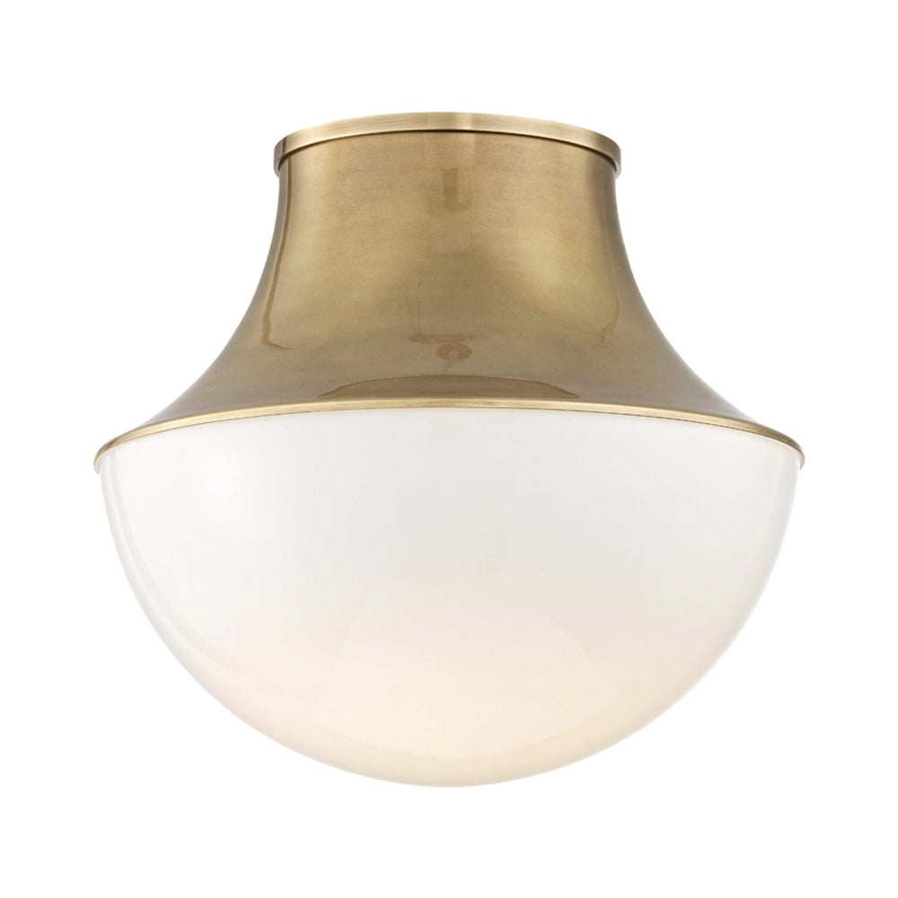 Lettie Flush Mount Ceiling Light in Aged Brass (Large).