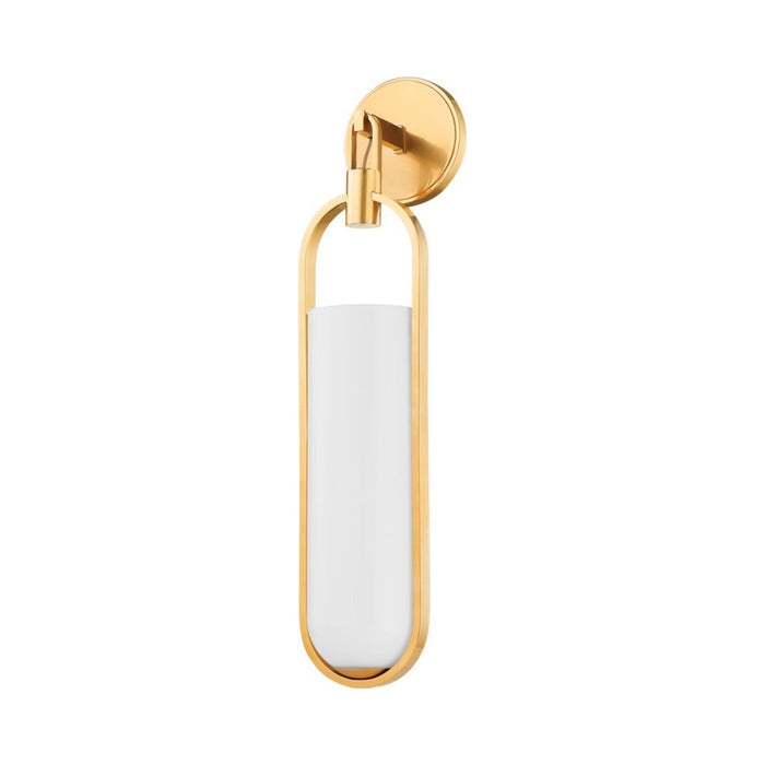 Lorimer LED Wall Light in Aged Brass.
