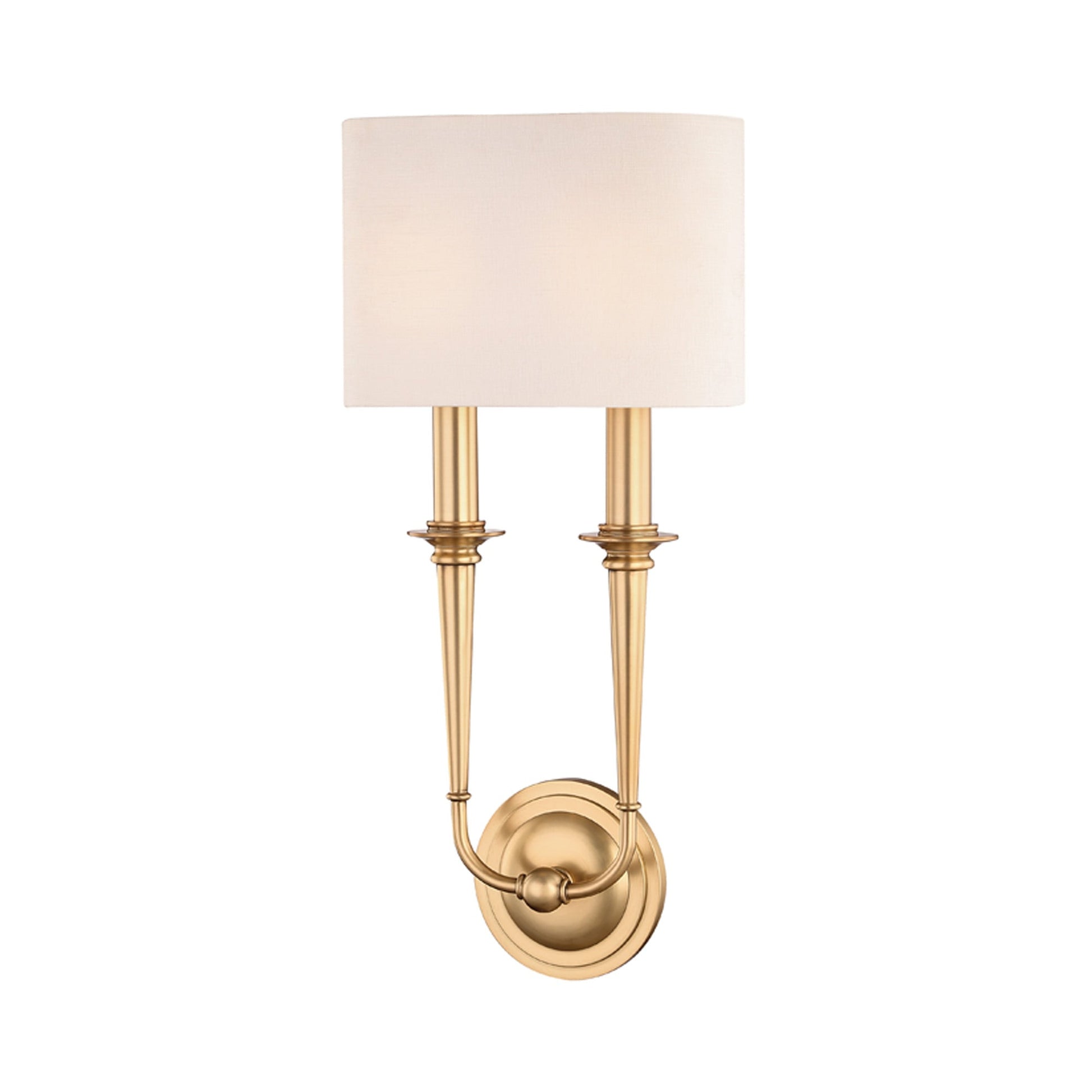 Lourdes Wall Light in Aged Brass (2-Light).