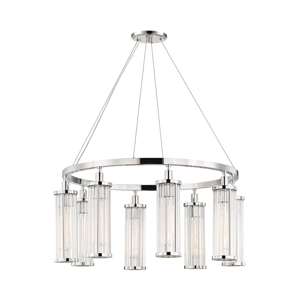 Marley Chandelier in Polished Nickel (8-Light).