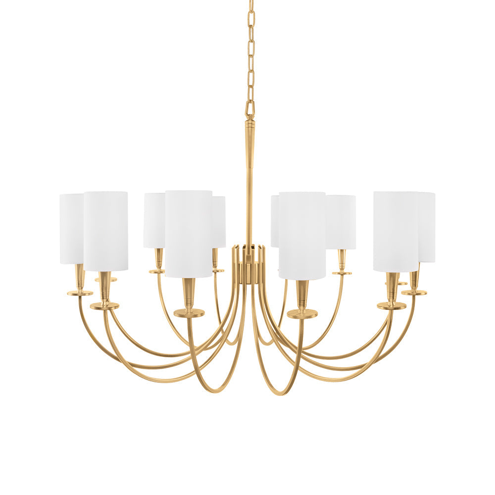 Mason Chandelier in Aged Brass (12-Light).