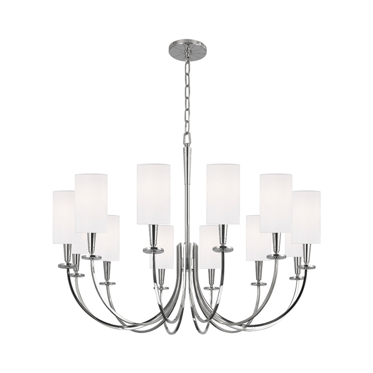 Mason Chandelier in Polished Nickel (12-Light).