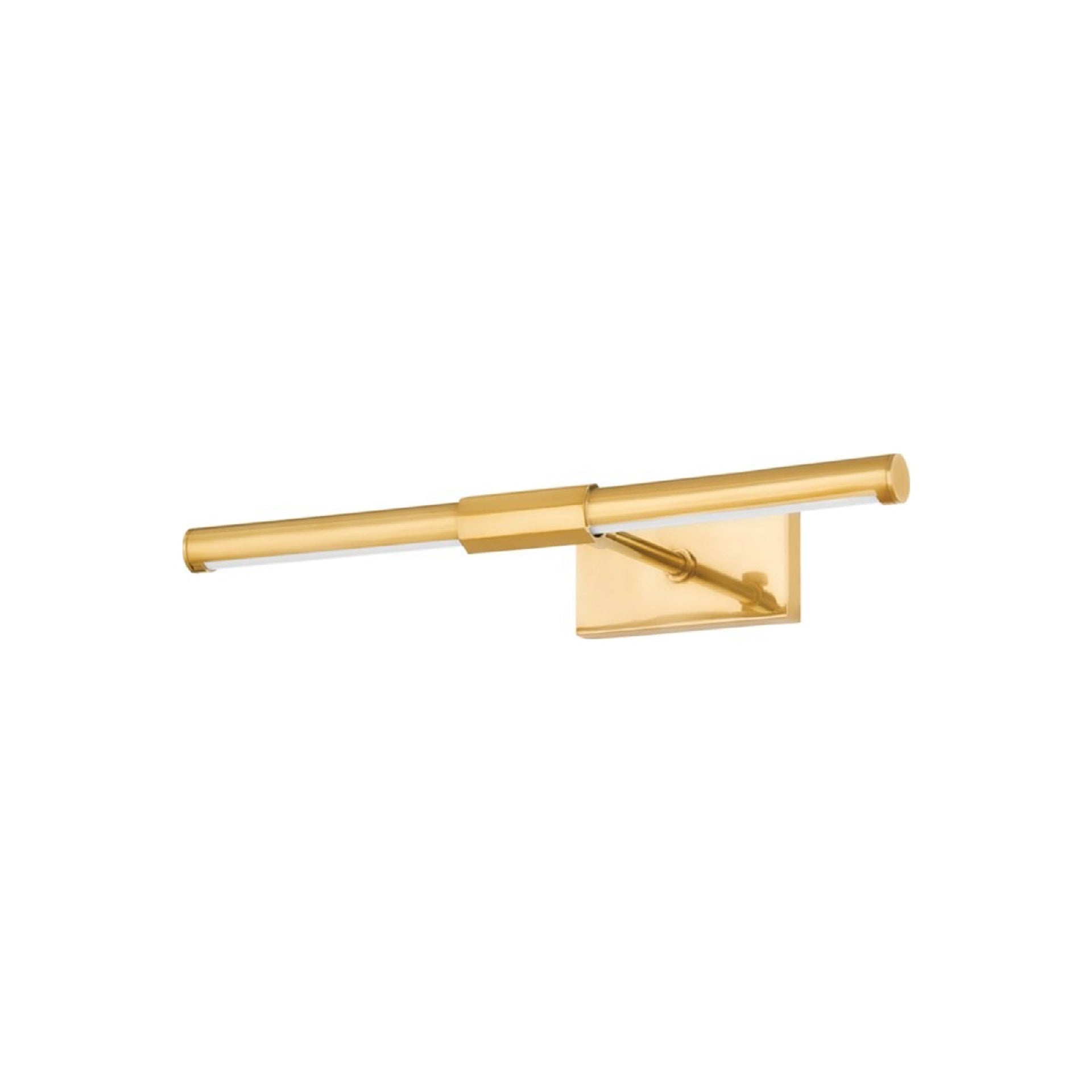 Aged Brass 22'' Electric Picture Light with Leather Detailing