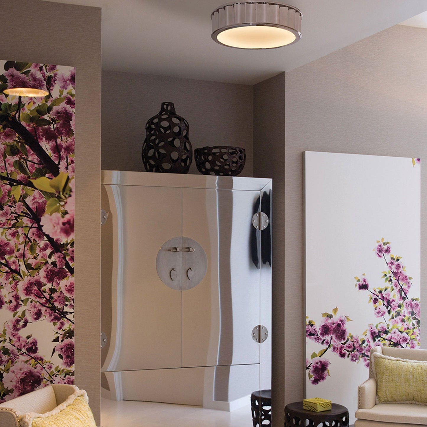 Middlebury Flush Mount Ceiling Light in living room.