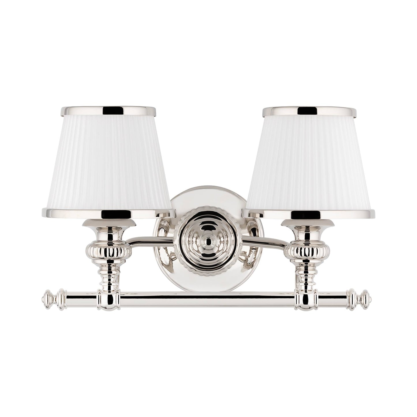 Milton Bath Vanity Light in Polished Nickel (2-Light).