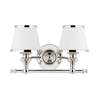 Milton Bath Vanity Light in Polished Nickel (2-Light).