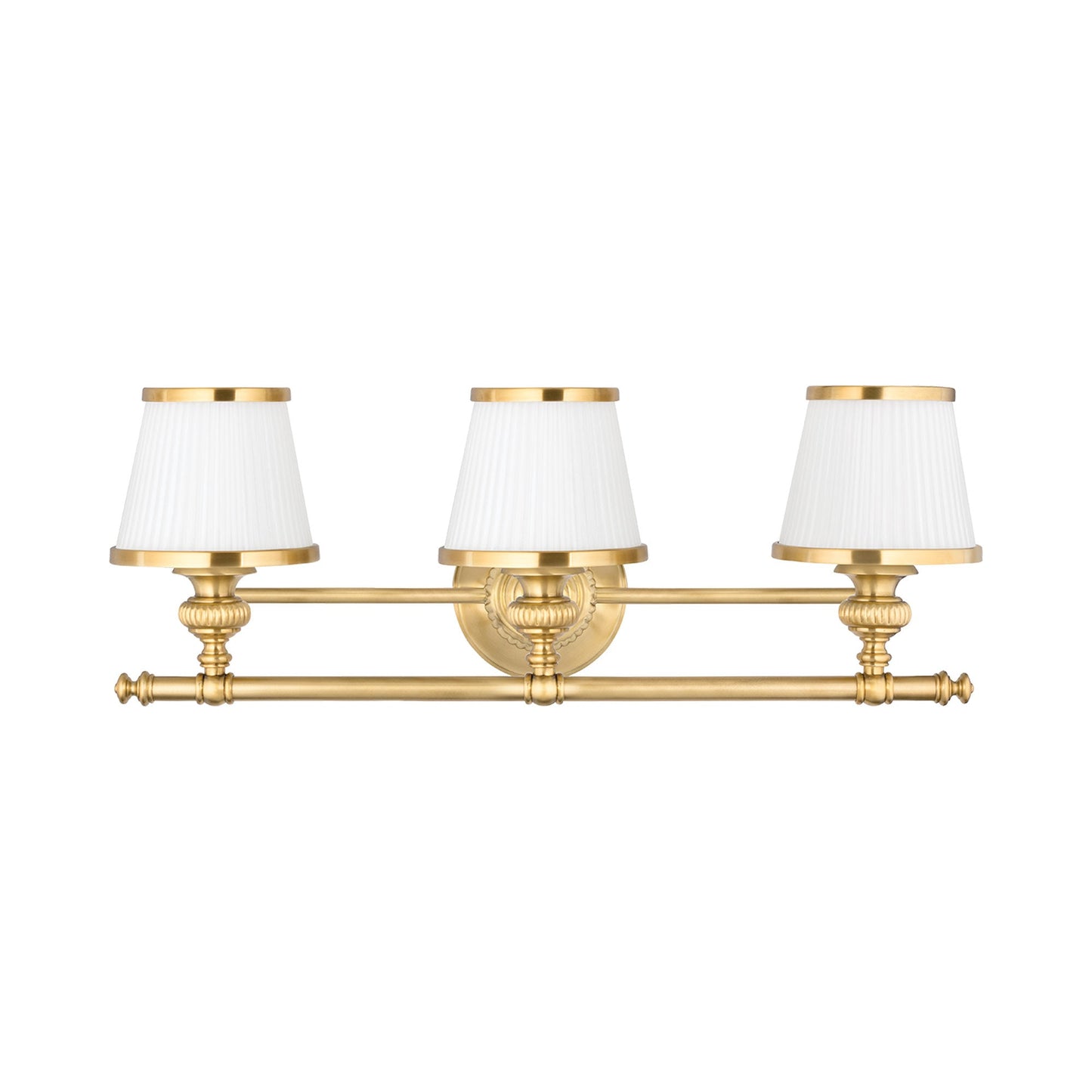 Milton Bath Vanity Light in Flemish Brass (3-Light).