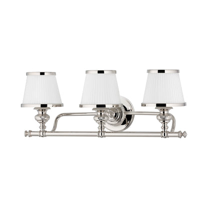 Milton Bath Vanity Light in Polished Nickel (3-Light).
