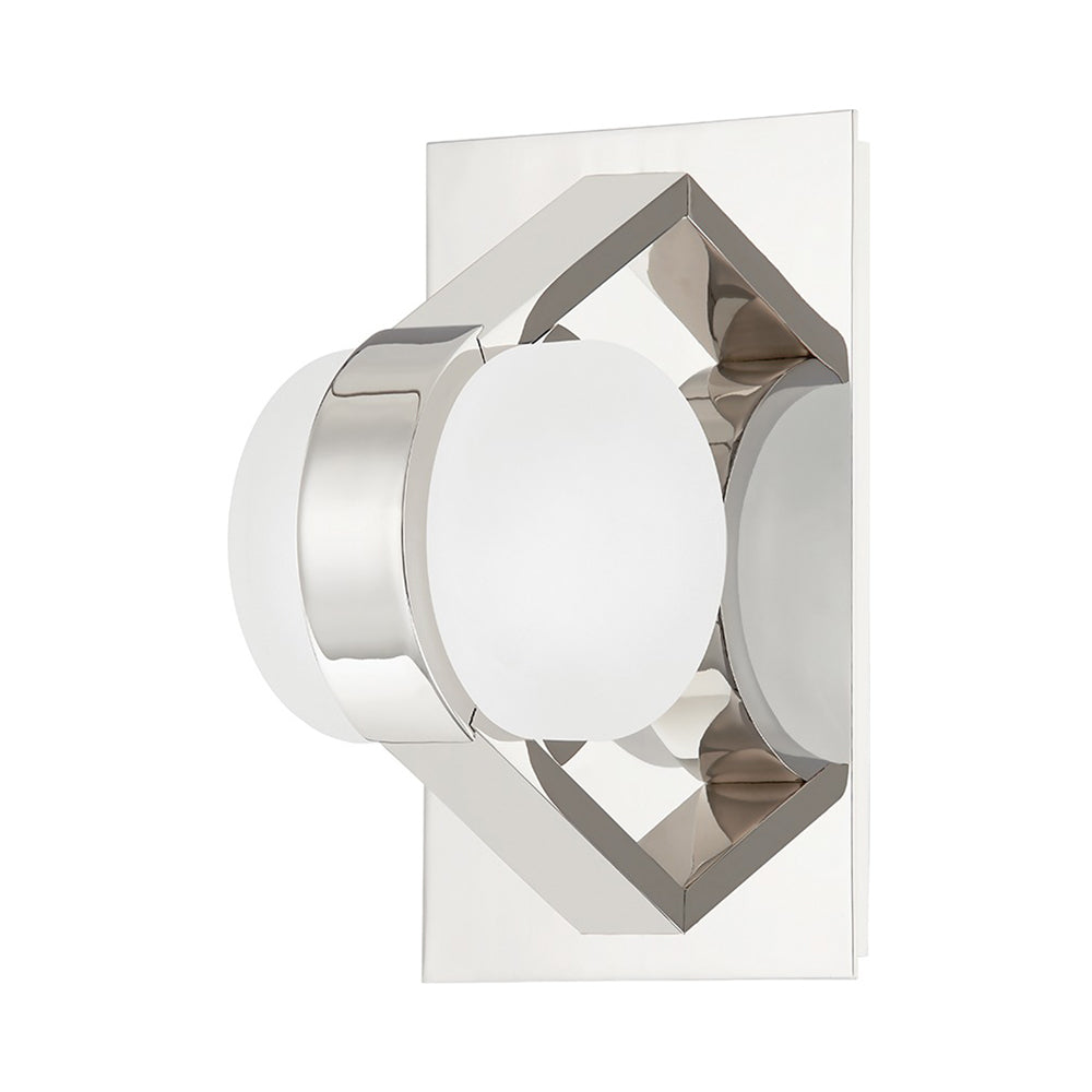 Orbit LED Wall Light in Polished Nickel.