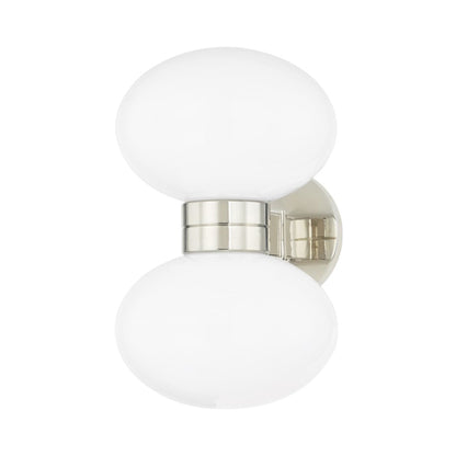 Otsego Wall Light in Polished Nickel.