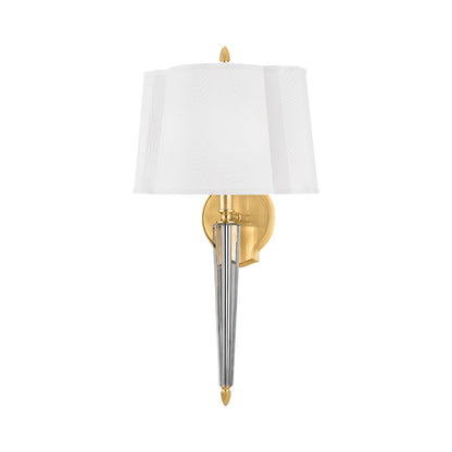 Oyster Bay Wall Light in Aged Brass.