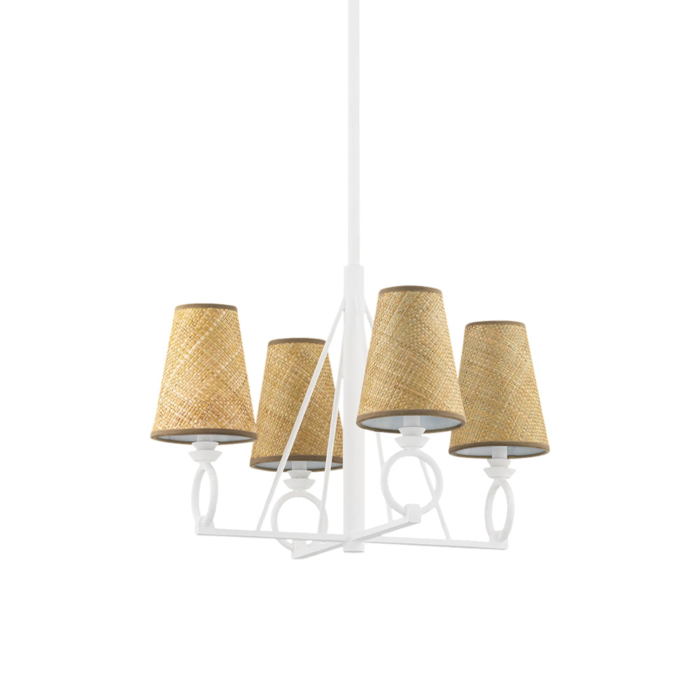 Pendelton Chandelier in White Plaster (4-Light).