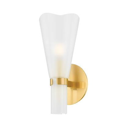 Pine Island Wall Light in Aged Brass.