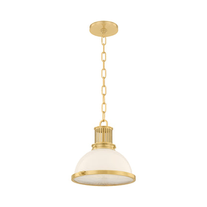 Pinesbridge Pendant Light in Aged Brass (10.5-Inch).