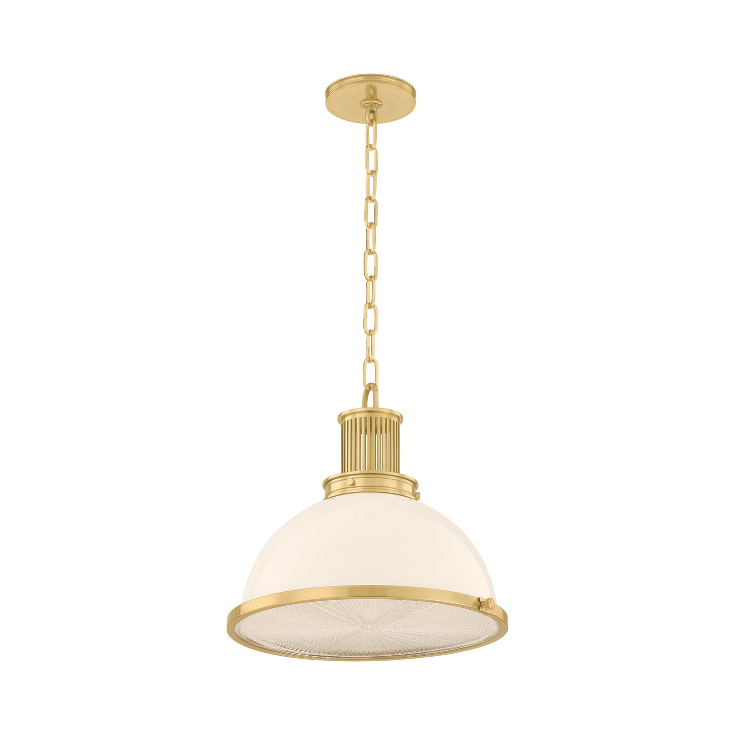 Pinesbridge Pendant Light in Aged Brass (14.5-Inch).