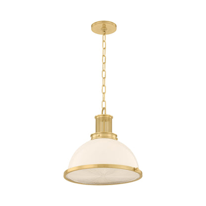 Pinesbridge Pendant Light in Aged Brass (14.5-Inch).