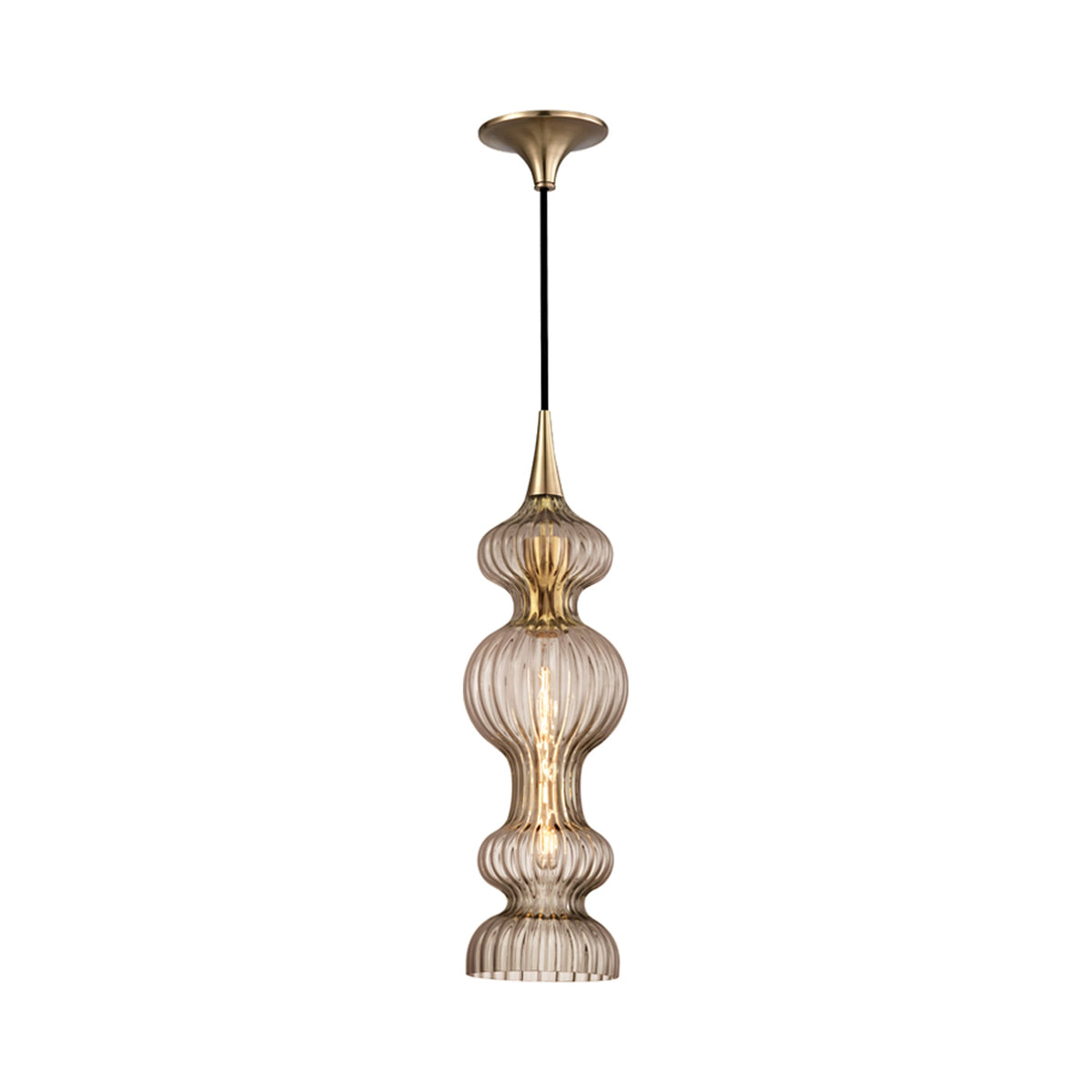 Pomfret Pendant Light in Aged Brass/Bronze.