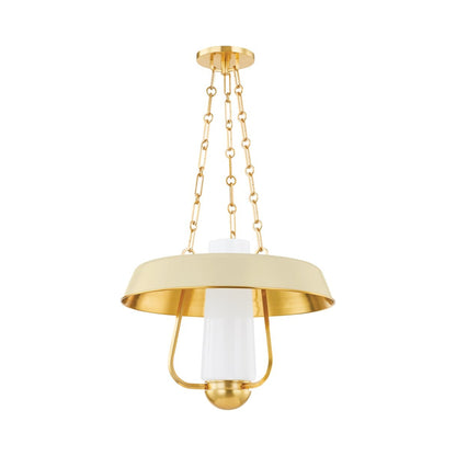 Provincetown Pendant Light in Aged Brass/Soft Sand.