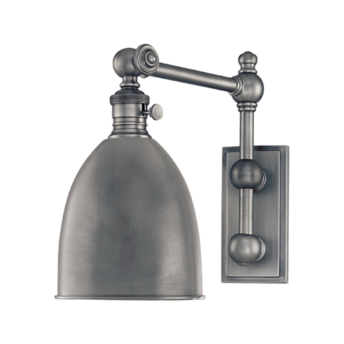 Roslyn Wall Light in Antique Nickel.