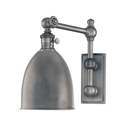 Roslyn Wall Light in Antique Nickel.