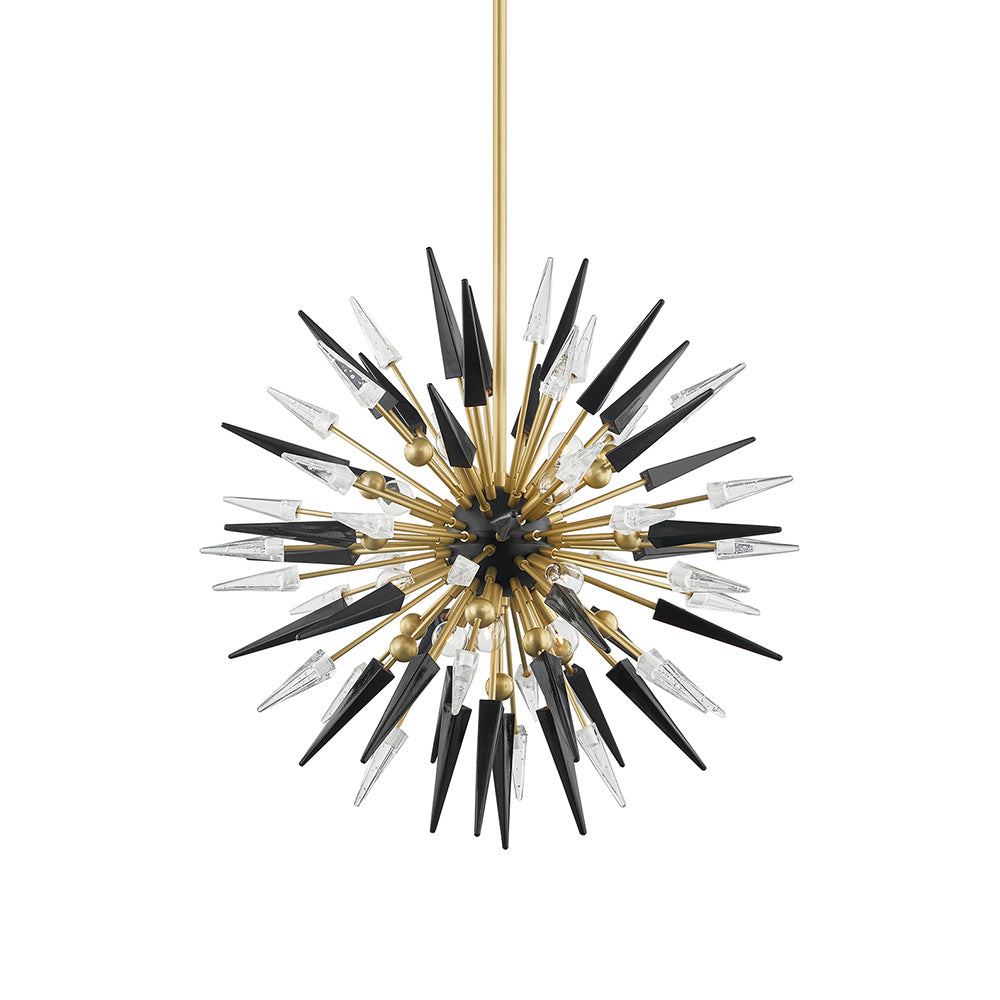 Sparta Chandelier in Aged Brass (12-Light).