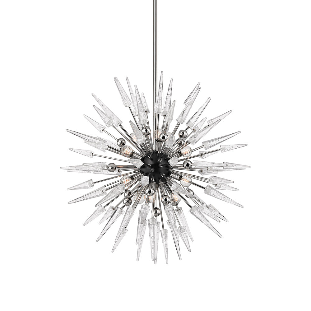 Sparta Chandelier in Polished Nickel/Clear (12-Light).