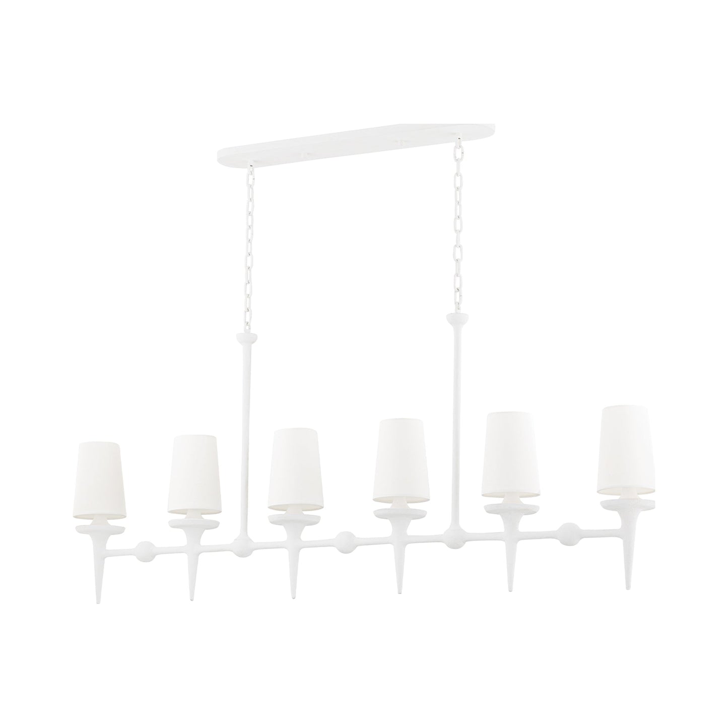 Torch Linear Pendant Light in White Plaster.