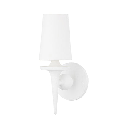 Torch Wall Light in White Plaster (1-Light).