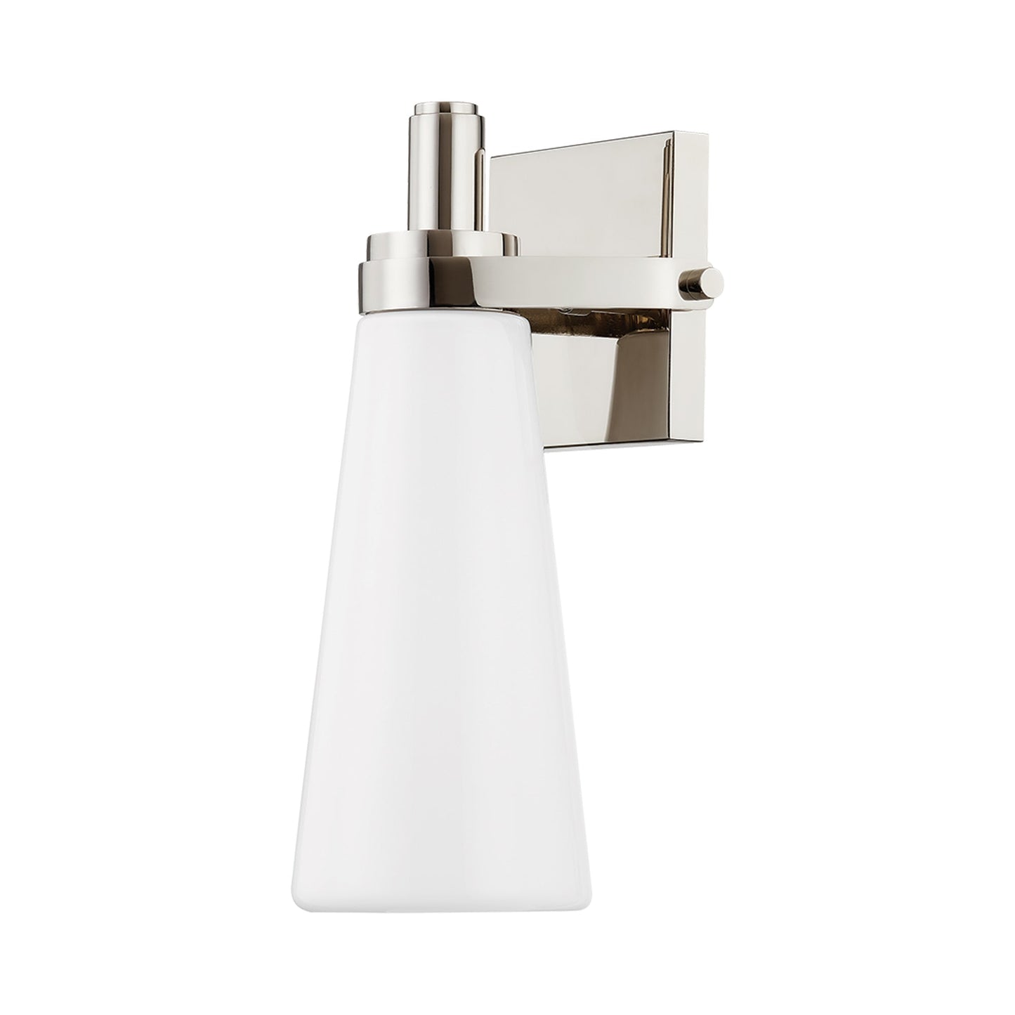 Trude Wall Light in Polished Nickel.