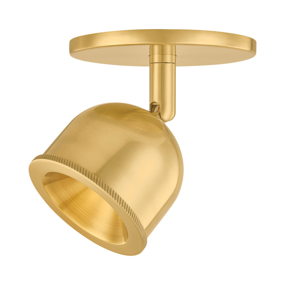 Tuthill LED Semi Flush Mount Ceiling Light in Aged Brass.