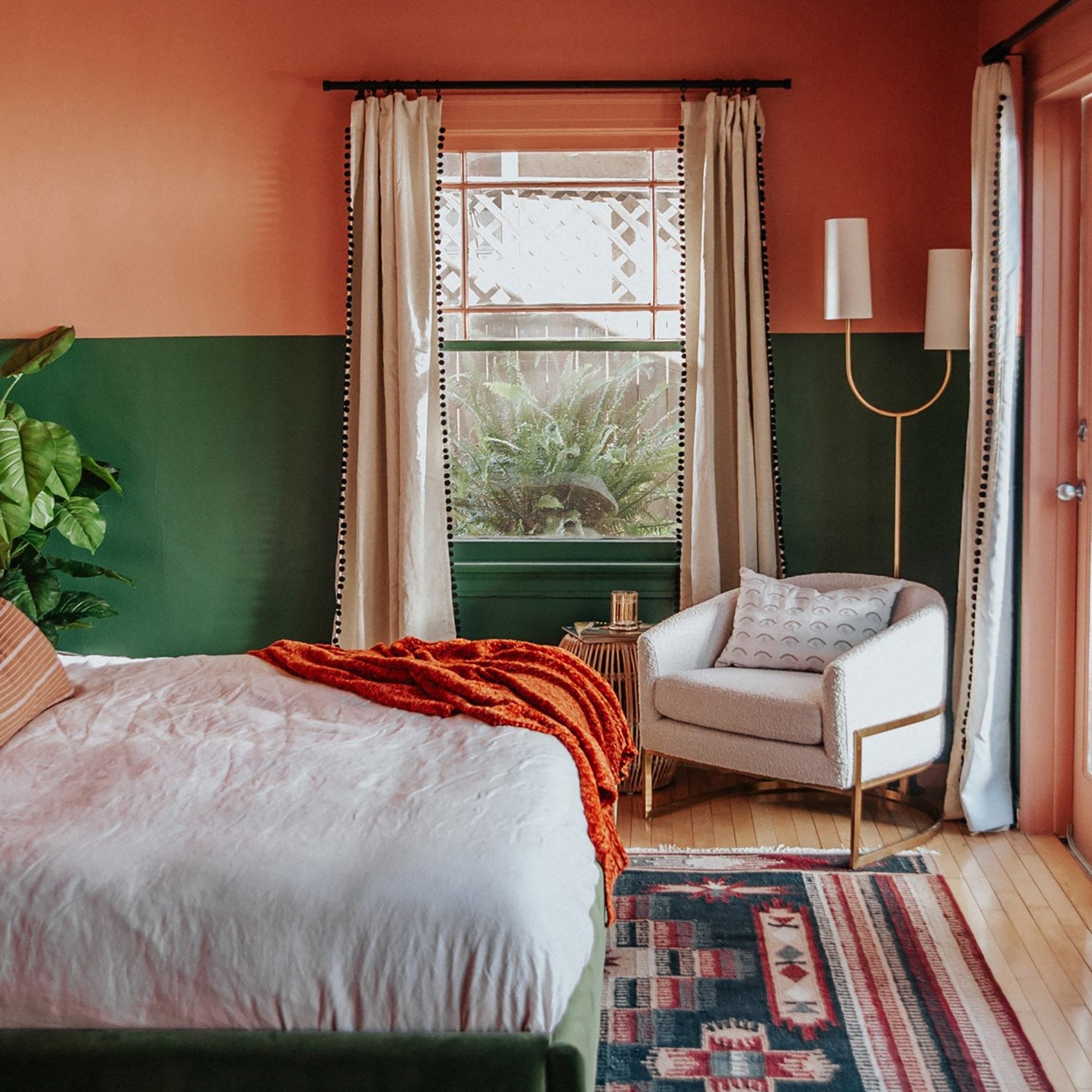 Vesper Shaded Floor Lamp in bedroom.