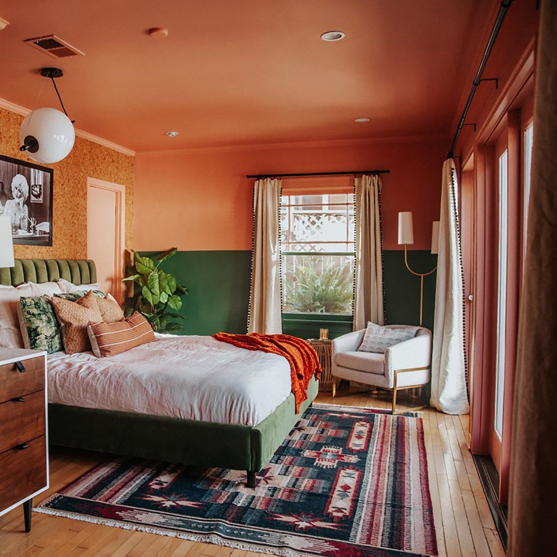 Vesper Shaded Floor Lamp in bedroom.