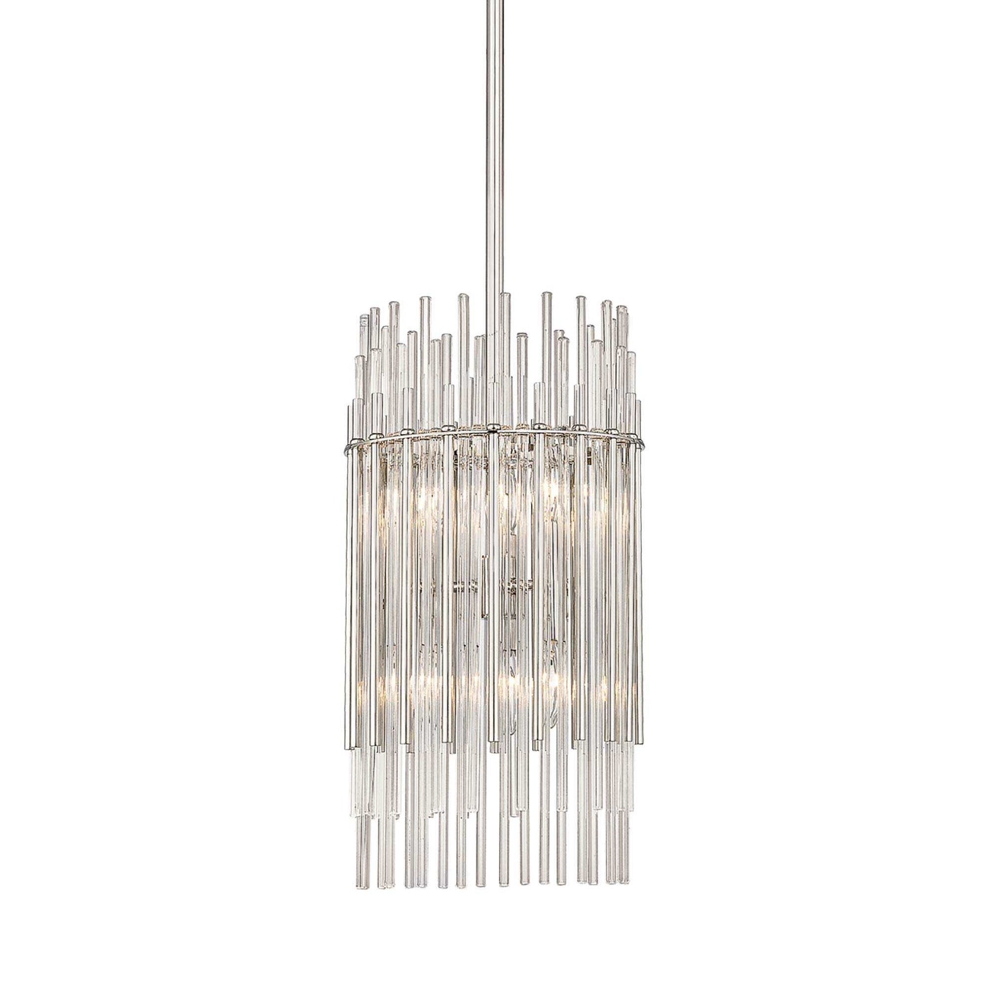 Wallis Pendant Light in Polished Nickel (6-Light).