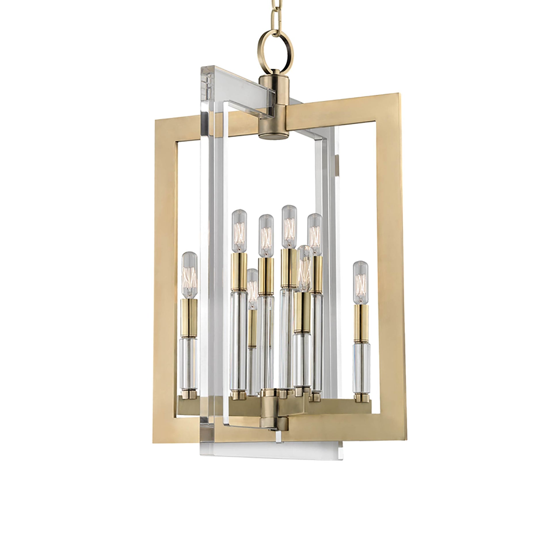 Wellington Pendant Light in Aged Brass (17.5-Inch).