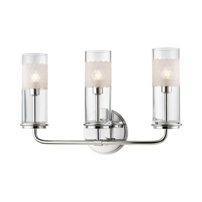 Wentworth Bath Vanity Light in Polished Nickel (3-Light).