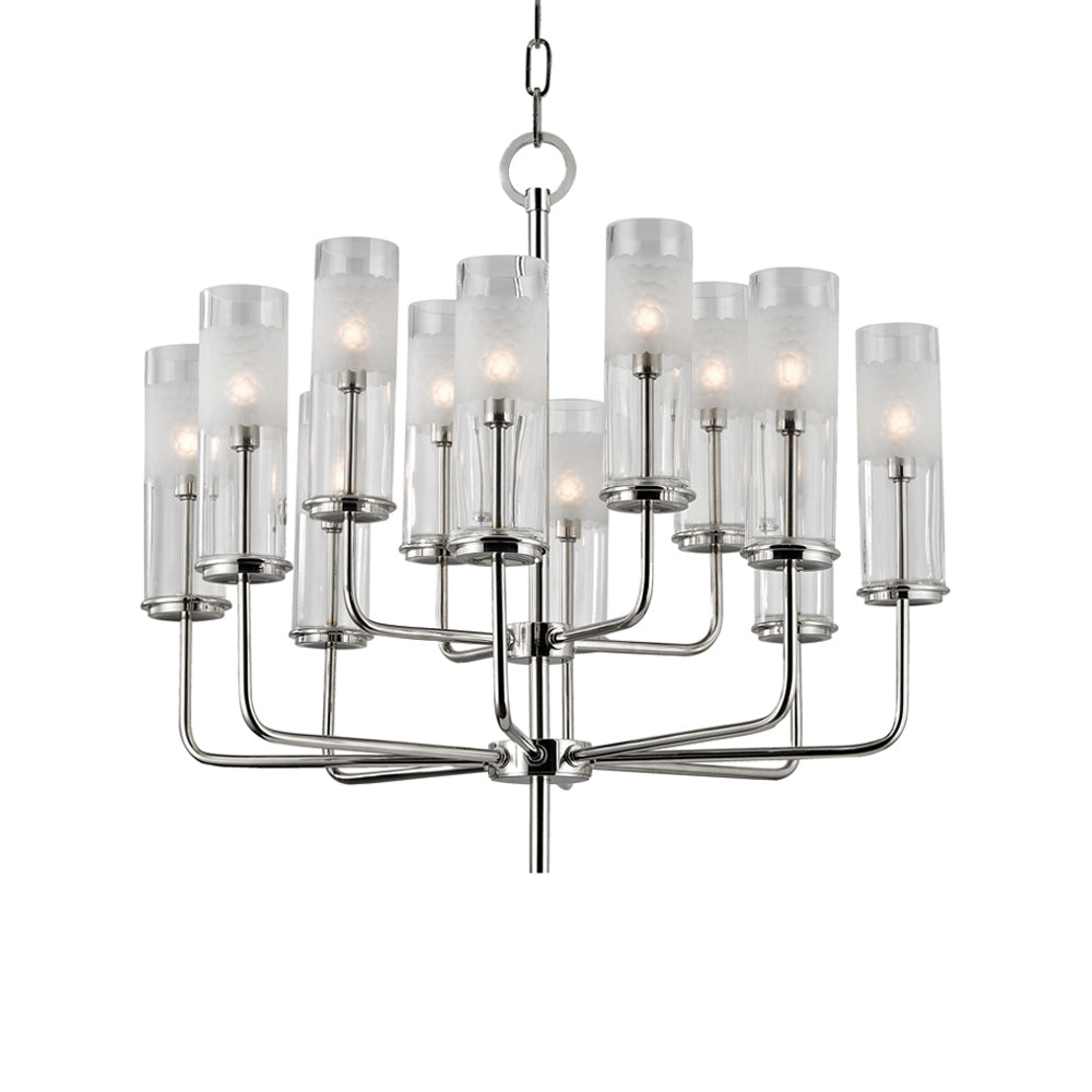 Wentworth Chandelier in Polished Nickel (12-Light).