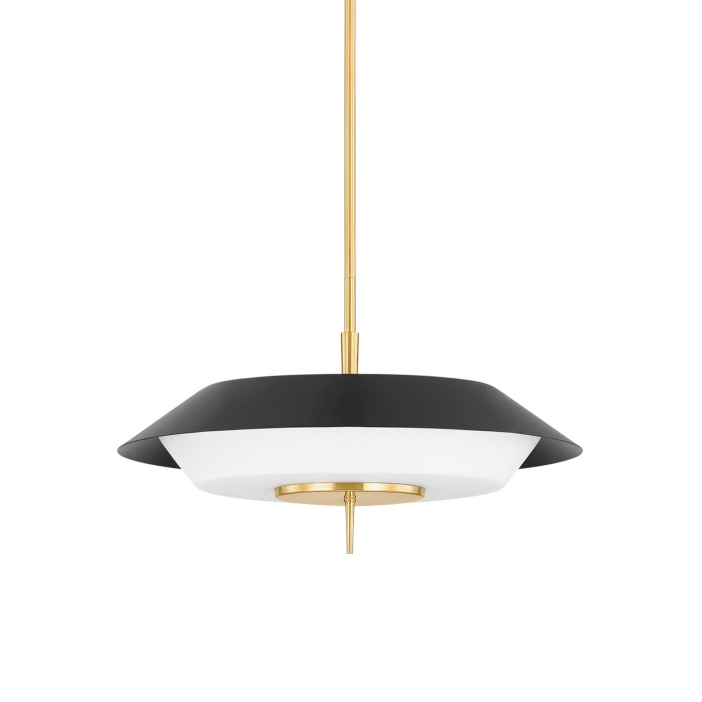 Westport Pendant Light in Aged Brass/Soft Black.
