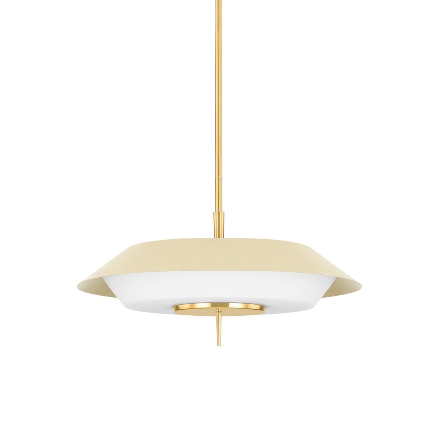 Westport Pendant Light in Aged Brass/ Soft Sand.
