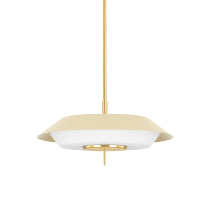 Westport Pendant Light in Aged Brass/ Soft Sand.