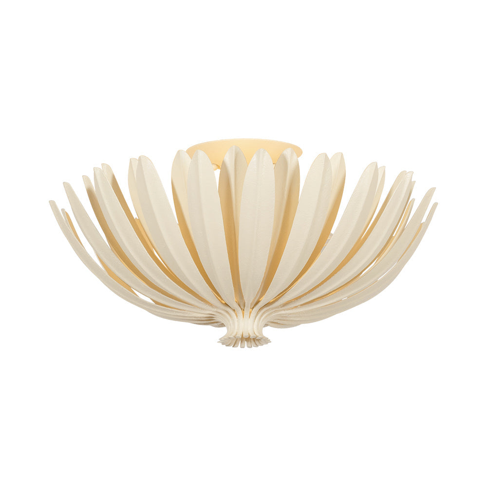 Whitfield Semi Flush Mount Ceiling Light in Cream Plaster.