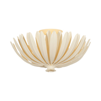 Whitfield Semi Flush Mount Ceiling Light in Cream Plaster.