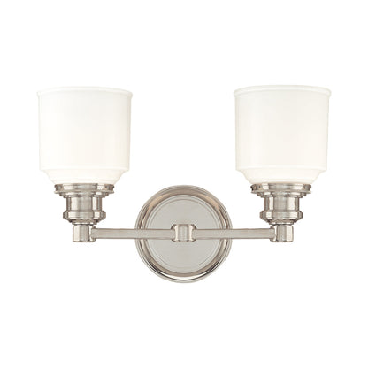 Windham Bath Vanity Light in Polished Nickel (2-Light).