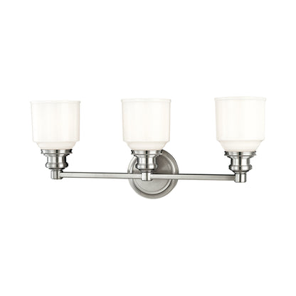 Windham Bath Vanity Light in Polished Nickel (3-Light).