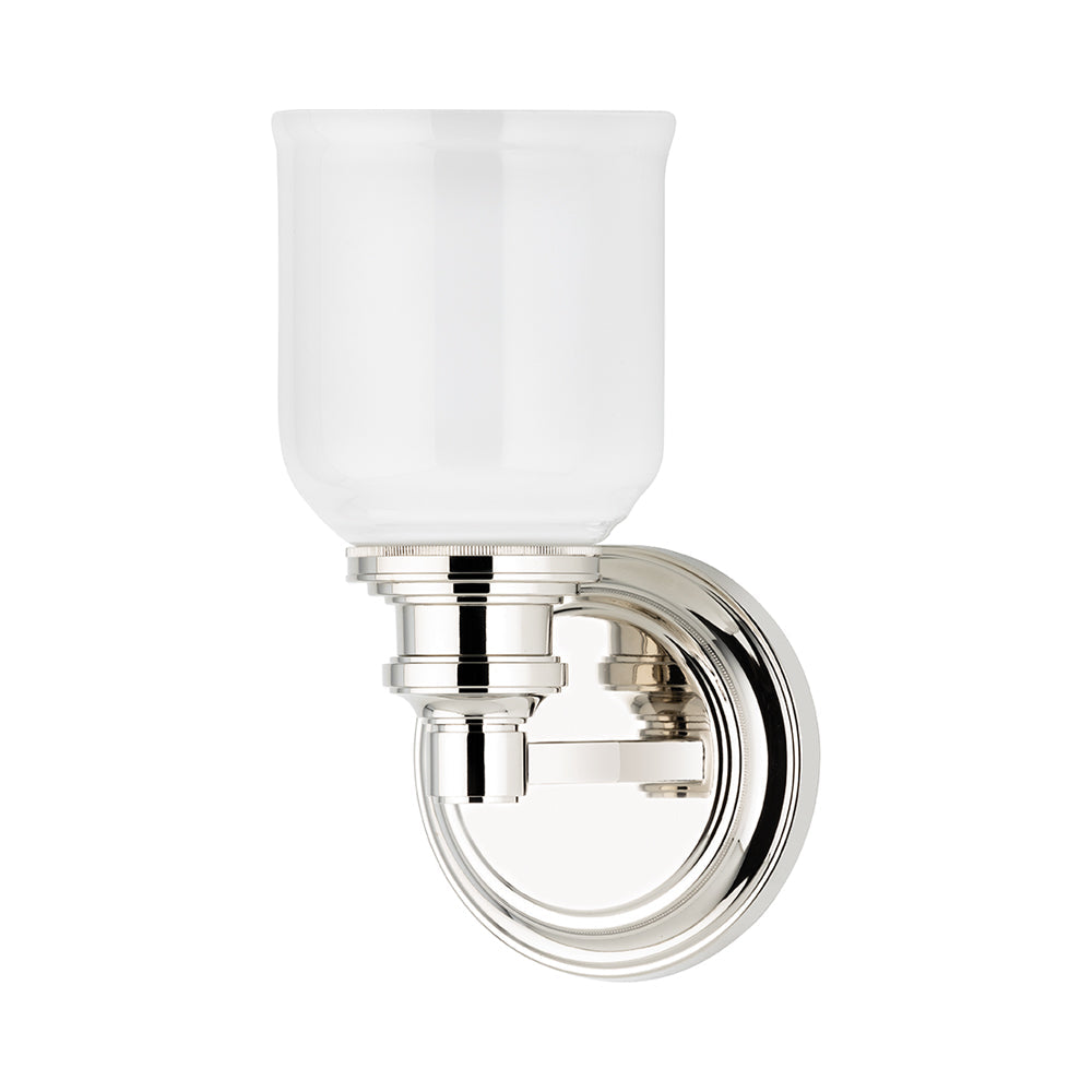 Windham Bath Wall Light in Polished Nickel.