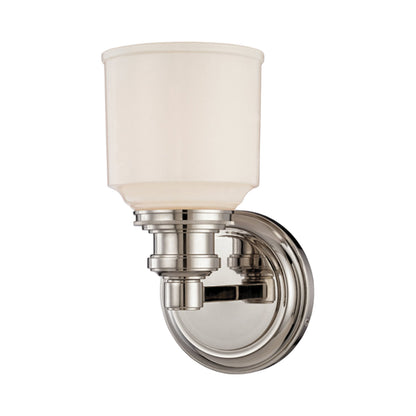 Windham Bath Wall Light in Satin Nickel.