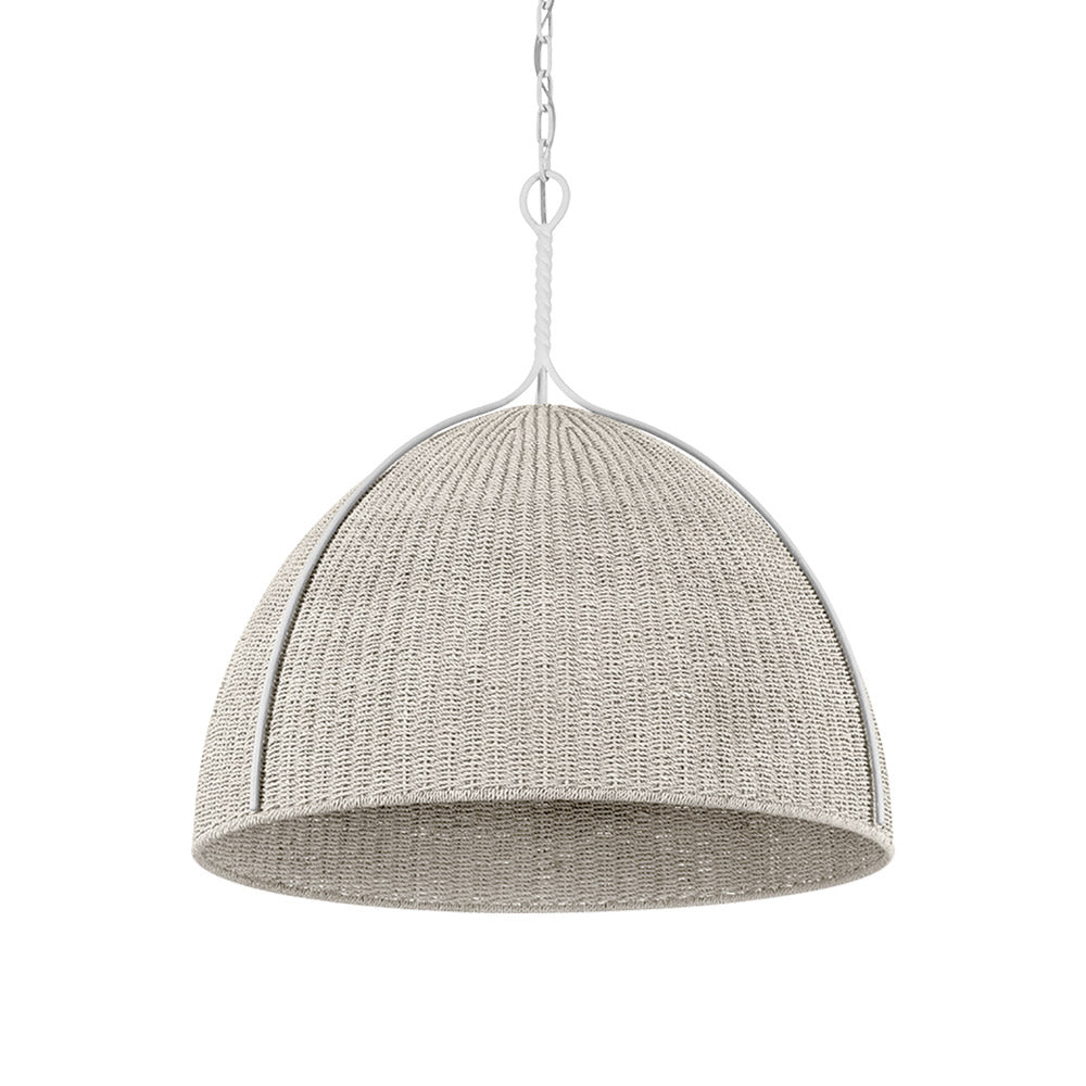 Woodlawn Pendant Light in White Plaster (28.5-Inch).