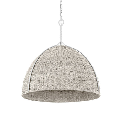 Woodlawn Pendant Light in White Plaster (28.5-Inch).