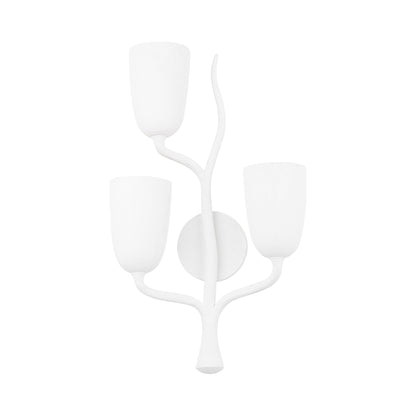 Vine Wall Light in White Plaster (Left Orientation).