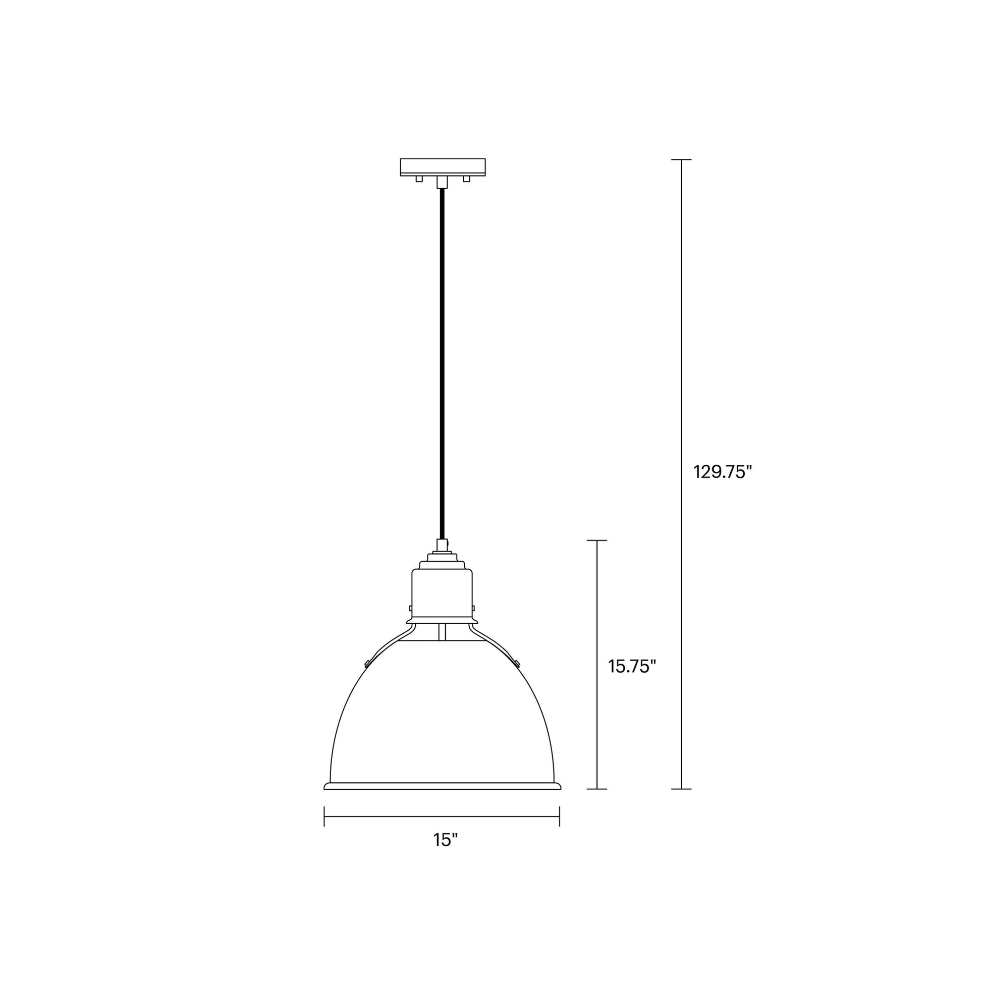 Huey Pendant Light - line drawing.